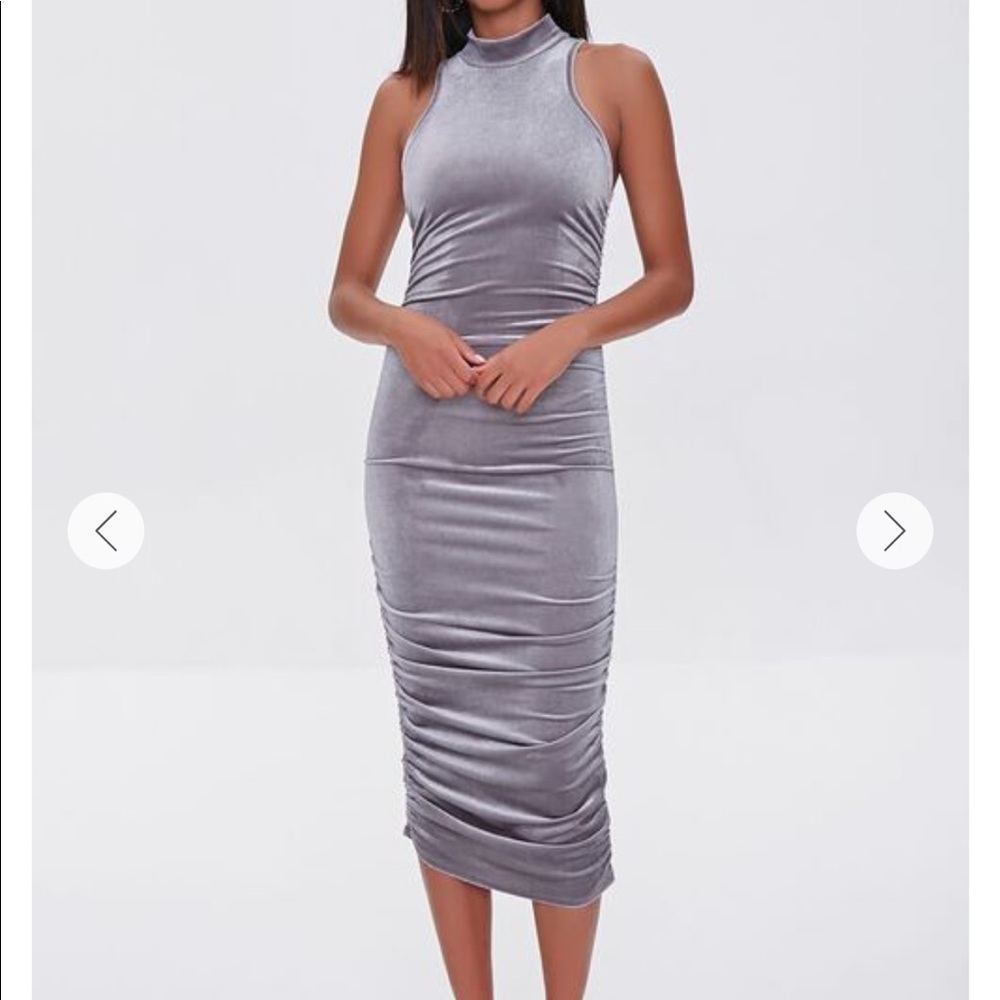 Ruched Velvet Bodycon Dress